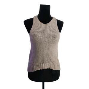 Kaufman Franco Women's Beige Alpaca Blend Knit Assymetrical Tank Top Size Xs